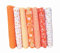 7 Tressen Twill Baumwolle Stoff für Schnittmuster Patchwork Fat Quarters Tissue Quilt DIY Mustertuch Tuch 50 cm x 50 cm (orange)