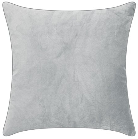 PAD - Elegance - Samt Kissen, Zierkissen, Kissenhülle - 40 x 40 cm - Farbe: Hell Grau - ohne Füllung