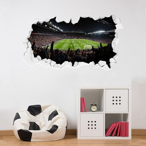 Manchester United Football Club Official Broken Wall Old Trafford Stadium Streford End Goal Wall Sticker Decal Wall Art (60cm x 30cm)