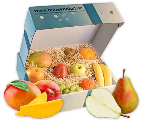 Hansen Obst - Geschenkbox - fruchtige Obst-Box - “Alles Gute” - Präsentkorb - Obst-Geschenkset - gefüllte Obstkiste - Obstbox mit frischem Obst