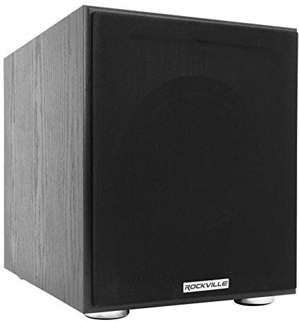 Rockville Rock Shaker 8 Black, 8 Powered Subwoofer, 400W, Deep Bass, Class-D Amp, RCA Inputs, Perfect for Home Theater & Studio