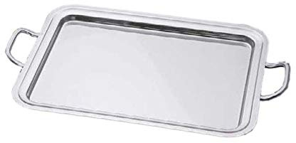 SWEET HOME Vassoio Bar Rettangolare con Manici in Acciaio Inox cod.VB00770LU cm 40x27x1,5h by Varotto & Co.