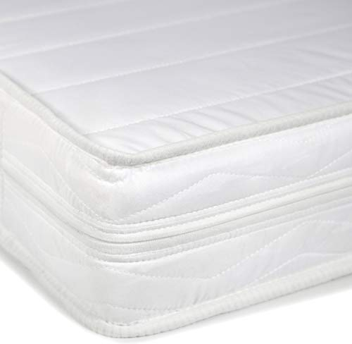 Homestyle4u Matratze 90x200 cm H2 Mittelfest, Komfortschaummatratze 10 cm hoch, Rollmatratze Schaumstoff Weiß | Artikel 1945