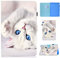CaseFun Funda para Huawei MediaPad T5 10 2018 Ultra Slim Cover de PU Cuero Smart Case Carcasa con Ranuras de Tarjetas, Gato Blanco