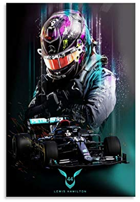 QWSDF Lewis Hamilton Leinwand-Kunst-Poster und Wand-Kunstdruck, modernes Familienschlafzimmer, 50 x 75 cm