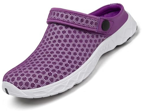 SAGUARO Mules Homme Femmes Pantoufles Été Chaussures de Jardin Sabots Respirant Sandales de Plage Chaussons Violet 41