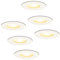 HOFTRONIC - 6er LED Einbaustrahler 230V Weiß IP65 Wasserdicht Dimmbar GU10 2700K Extra Warmweiß 6x5W 6x400 Lumen Deckeneinbauleuchte Einbauspots für innenbereich und Außenbereich