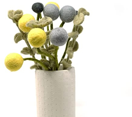 Gry & SIF künstlicher Blumenstrauß aus Filz, dekorative Blumen-Arrangements, Wohnzimmer-Deko, Scandi-Stil, Handmade, Fairtrade | 1x Filz-Blumenstrauß Ilva, 13-teilig