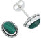 mantraroma Ohrstecker 925 Silber Malachit grüner gestreifter Stein Edelstein Ohrringe echt Silber Damen Sterling Silber Stecker Geschenk(MOS-021-10)