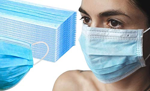 EWANTO Einweg Gesichtsmaske aus Vlies,Hygienemaske, Maske zum Mund Nasen Schutz mit Ohrenschlaufen
