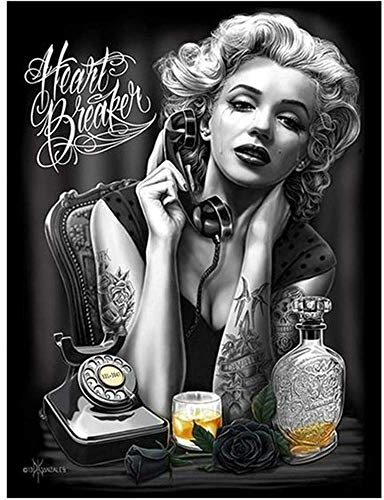 nzhma Traurige Marilyn Monroe, 5D DIY Diamond Painting Kit, Mosaik, Stickerei, handgemachtes Handwerk Geschenk, Dekoration 40x50cm