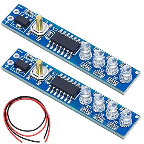 Youmile 2PCS 3S 18650 Lithium Battery Power Display Board Lithium Battery Capacity Indicator LED Display Board for DIY with 24AWG Wire