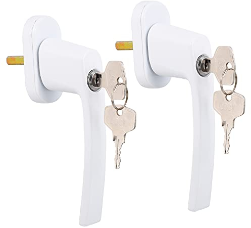 Cabilock Zubehör Für Schiebefenster 2 Sets Fenster Griff mit Schloss Fenster Sch?rpe Lock Fenster F? Ersetzen Gebrochen Sch?rpe ?sser für Zus?tzliche Home Vertikale Kunststofffenster