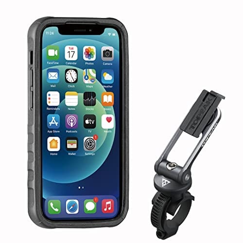 Topeak Unisex – Erwachsene RideCase für iPhone 12/12 Pro Halterung+Case, Schwarz, 15,4 x 7,9 x 1,49 cm