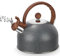 BEZORR Stainless Steel Whistling Kettle, 2.5L, Silver, Modern Retro Design, Hammered Surface, Dust Cover on Spout