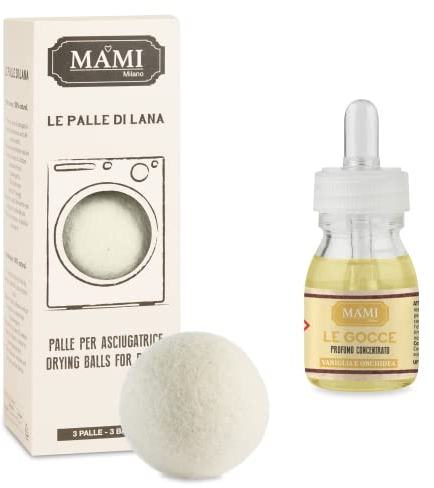 Mami Milano Lot de boules + gouttes pour sèche-linge (vanille et orchidée)