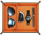 SITHON Taschenleerer, Tablett Organizer Ablage Aufbewahrungsbox Abnehmbare 2 Fächer Kunstleder Ablageschale für Handy Schmuck Schlüssel Kleingeld Geldbörse und Büroausstattung, (Schwarz/Orange)
