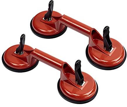 2 Pack Glass Suction Cups Heavy Duty Aluminum Vacuum Plate Handle Glass Suckers to Lift Large Glass/Floor Gap Fixer/Tile Suction Cup Lifter/Pad for Lifting/Dent Puller, 100 kg Lifting Capacity