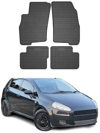 OMAC Fußmatten für FIAT Grande Punto 2005-2012 Gummi 4X Schwarz | Automatten, Gummimatten, Allwetter, Antirutsch, fahrzeugspezifisches Produkt, wasserdicht