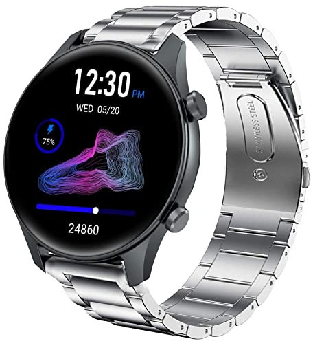 Onetuo Armband Kompatibel mit TouchElex Venus Smartwatch, Classic Edelstahl Uhrenarmband für TouchElex Venus Smartwatch 1,2 Zoll (Silber)