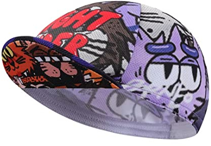 BikingBros Funny Cycling Cap - Polyester Cycling Hat-Under Helmet - Cycling Helmet Liner Breathable&Sweat Uptake, B12, One Size