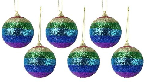 Christbaumkugeln Regenbogen Glitzer 6 Stück Weihnachtsbaumkugel Bunt Weihnachten
