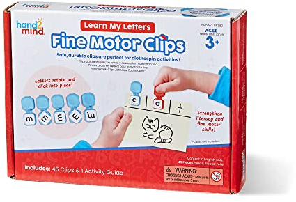 Learning Resources Learn My Letters Fine Motor Clips, Kids Clothes Peg Activities, Letter Practise for Preschoolers, Pincer Grasp Toys, Fine Motor Toys, Reading Manipulatives