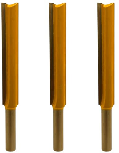 Rennie Tools – 3 Stück 1,27 cm Schneiddurchmesser x 8 mm Schaft x 50 mm Flöte extra lang TCT Spitze 2 Rillen gerade Fräser Küche Arbeitsplatte Fräser Bit Kompatibel mit Makita Bosch Trend