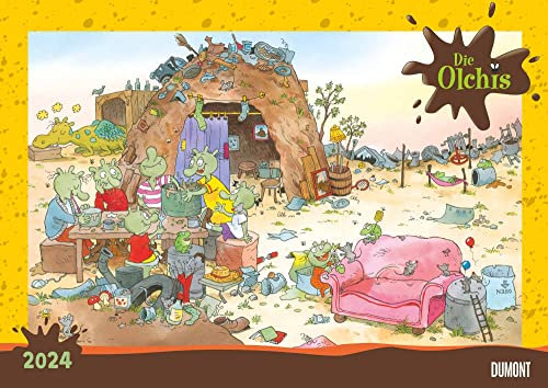 Die Olchis 2024 ‒ Erfunden und illustriert von Erhard Dietl ‒ Wandkalender für Kinder ‒ Format 42 x 29,7 cm