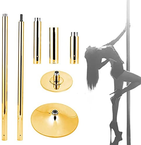 DYK&NX Barre Pôle de Dance Professionnelle 45 mm, Barre de Pôle Dance Métallique avec Hauteur Réglable - Statique et Rotative pour Exercice Club fête pub Maison