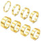 Morfetto 8Pcs 14K Gold Filled Rings Stainless Steel Stacking Rings for Women Girls Statement Bands Plain Finger Ring Thin Gold Ring Set 5 Flat