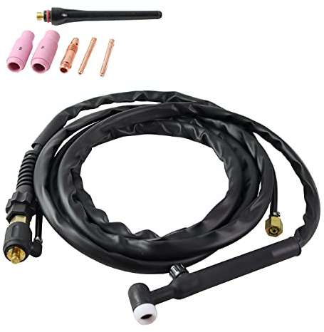 Torcia per saldatura TIG | WP-17V per saldatrici TIG | Lift-WIG | Lift-TIG | Pacchetto tubo 4 m | Saldatrici TIG | Leggeri | Flessibili | Alta qualità | Diametro mandrino 9 mm (SK 25)