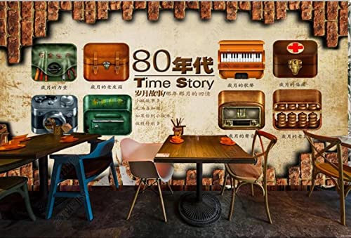 FLOOTS Tapete Wohnzimmer 3D Hintergrund 80Er Esszimmer-Hintergrundwandwand Schlafzimmer Wandbild Tapete-400Cmx280Cm