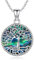 Collana Albero della Vita, Ciondolo Albero della Vita Conchiglia Abalone in Argento Sterling 925, Collier Gioielli Hypoallergénique Regali per Sorelle Mamma Figlia
