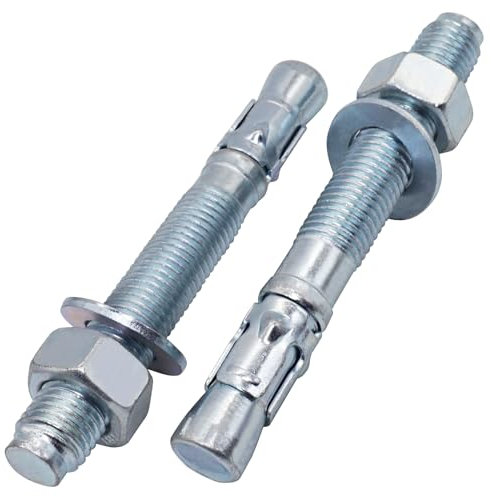 SKIR'CO (2 piezas) Anclajes de cuña chapados en zinc M20 x 160 mm, tacos de metal, pernos de anclaje, anclajes de mampostería, anclaje de hormigón