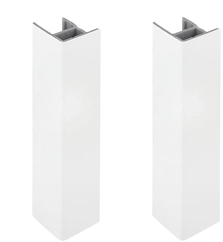 2x Jonction de plinthe 100mm finition blanc mat Cuisine Raccord Connecteur Pied de meuble Profil PVC Plastique