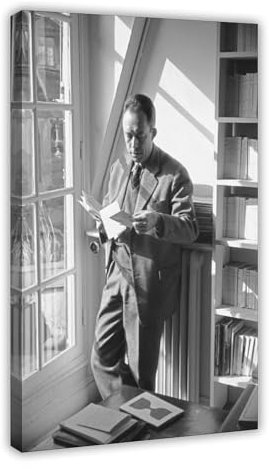 DESHVA Albert Camus Retro-Poster, Leinwand-Poster, Wandkunst, Dekor, Bild, Gemälde für Wohnzimmer, Schlafzimmer, Dekoration, Rahmenstil, 20 x 30 cm