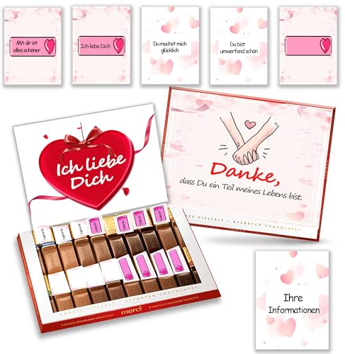 Liebe Aufkleber Set passend für Merci Schokolade 250g für Das persönliche Dankeschön und kreative Geschenkidee Freunde I ohne Schokolade