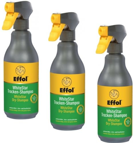 RL24 - Trocken-Shampoo WhiteStar | Pferdeshampoo | Haarewaschen ohne Wasser & spülen | entfernt Mist-, Urin- & Grasflecken | Mähnenshampoo für Pferde | Pferdepflege | 3 x 500 ml (3er Set)