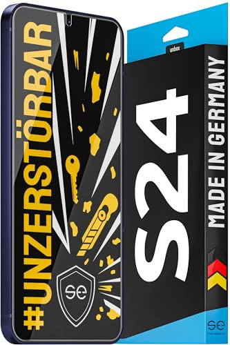 smart engineered S.E GLASFOLIE für Samsung Galaxy S24, unzerstörbare Panzer Schutz Glas Folie, 9H mit Anti-Shock, Innovative Montage und unzerbrechliches Material, Made in Germany