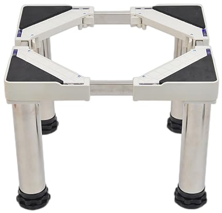 Base per Lavatrice, Supporto Base per Lavatrice Frigorifero Lunghezza/Larghezza Regolabile 30-48cm Altezza 28-31cm Supporti 150 kg, Base per Lavatrice Asciugatrice Frigoriferi 4 Piedi Fissi Bianca