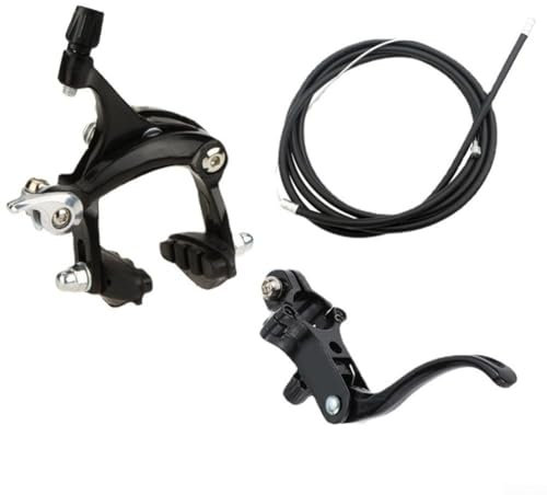 Zoegneer Rennrad-Bremsen-Set, Fahrradklemme, Typ Bremshebel, Bremshebel, Bremsleitung, 22,2 mm (schwarzes Vorderbremssatz)