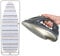 Beldray COMBO-9212 Iron & Overdoor Ironing Board Set – Titanium 2-in-1 Cordless Steam Iron, Ceramic Soleplate, 140g/min Steam Shot, Small Folding Compact Design Board, Hooks Over Door, 110 x 33 cm