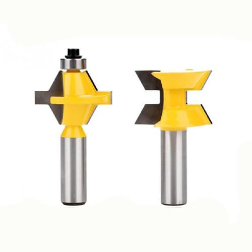 120 Degree Tongue and Groove Router Bit Set, 1/2 Shank Wood Carving Router Bit, Woodworking Groove Chisel Cutter Tool for DIY Projects