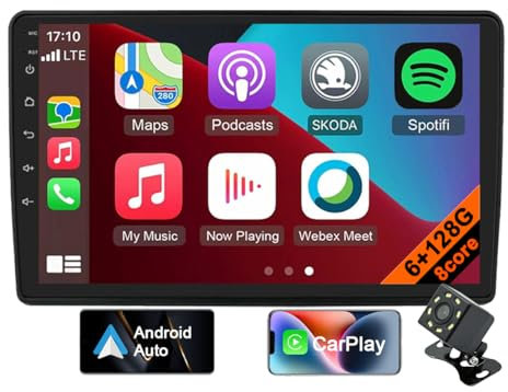 Autoradio Android 12 pour Fiat Ducato 3 2006-2022 avec CarPlay Android Auto, Radio de Voiture de 9 Pouces Navigation GPS Bluetooth FM Contrôle au Volant MirrorLink(Type 2, 6+128GB)