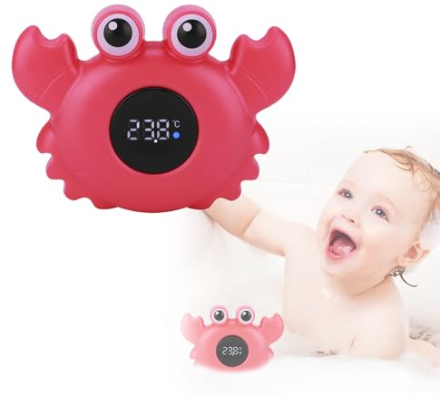 Badethermometer Baby, Badethermometer Mit Led-Licht-Temperatur-Warnfunktion, Badewannenthermometer Mit Hochauflösendem Touchscreen Geeignet Für Kinderbadewanne, Baby-Badethermometer Wassertemperatur
