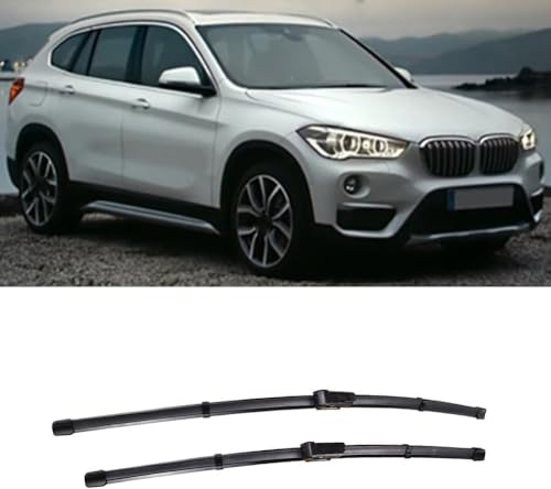 CELECH Auto Vorne Scheibenwischer Für X1 F48 2015-2022,Geräuschloses Wischerblatt weiche Gummi-Windschutzscheiben-Regenbürsten Ersatz Zubehör