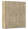 Rauch Möbel Essea, Drehtürenschrank, Kleiderschrank, Garderobe, Schrank mit Stauraum, 4-türig, 2 Schubladen, Farbe Eiche Sonoma, Holz, 168x188x52cm