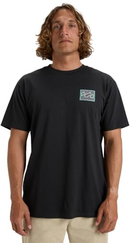 Billabong Herren Crayon Wave SS T-Shirt, Washed Black, S