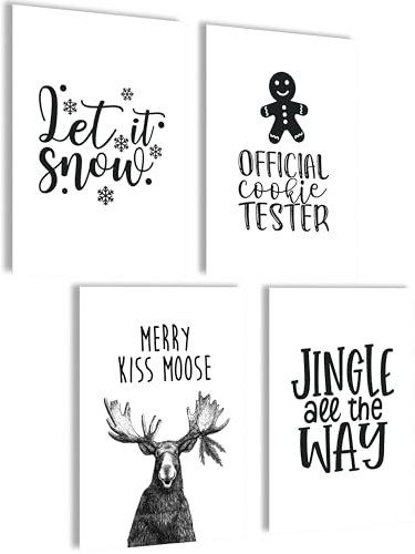 Winter Bilder Set Poster Set Weihnachten Deko Set Weihnachtsbilder Wand Weihnachtsposter Weihnachts Bilder Winterbilder Wandbild Weihnachten Bilder Set Weihnachten Poster Aesthetic (Let It Snow)